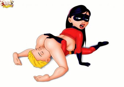 Incredibles Porn Violet And Dash - Dash eating his sisters pussy and Violet looking back with a satisfied  expression. â€“ Incredibles Cartoon Sex